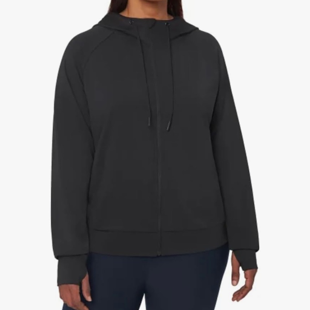 Mondetta Moisture Wicking Lightweight Full Zip Hoodie Jacket with Thumbholes